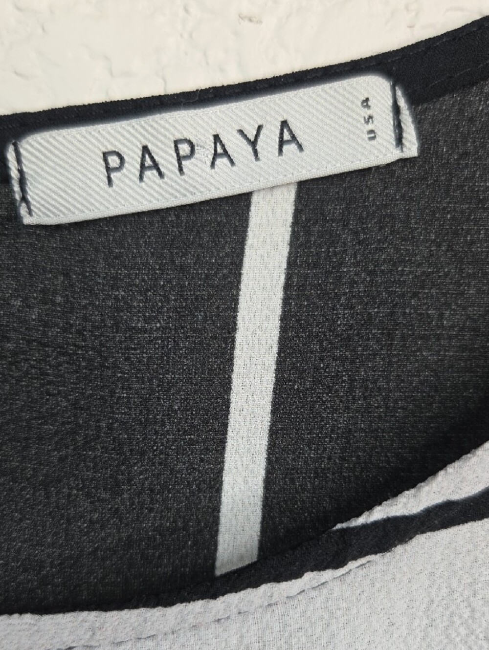 Papaya Striped Cap-Sleeve Blouse in White, Black, Red & Blush - Picture 2 of 4